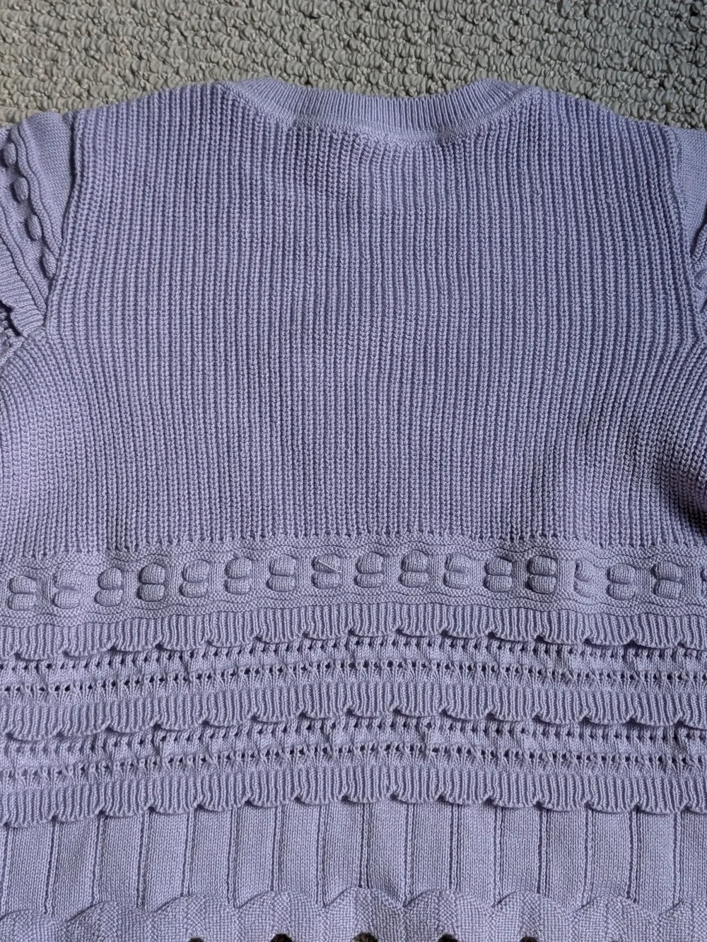 GAP Lilac Short-Sleeve Crewneck Knit Sweater